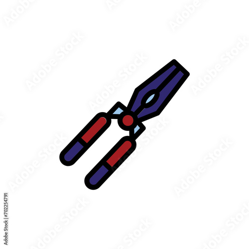 Fishing Pliers Tool Filled Outline Icon