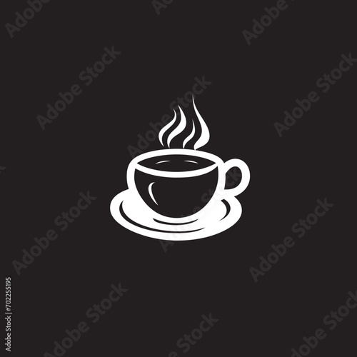 Brewing Delight Coffee Cup Vector in Black Icon Aroma Infusion Black Logo Design of Coffee Cup Vector
