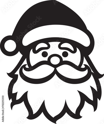 Polar Claus Charm Vector Black Logo of Cool Santa Cool Yule Icon Black Design of Santa Vector