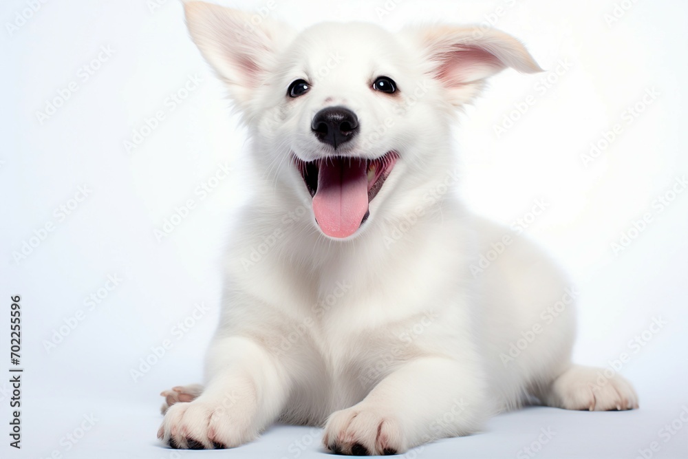 Joyful Pup: A Fluffy White Dog's Delightful Portrait Joyful Pup: A Fluffy White Dog's Delightful Portrait