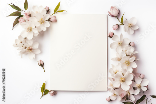 invitation card copy space for text. Invitation card with flower patterns. © Mete Caner Arican