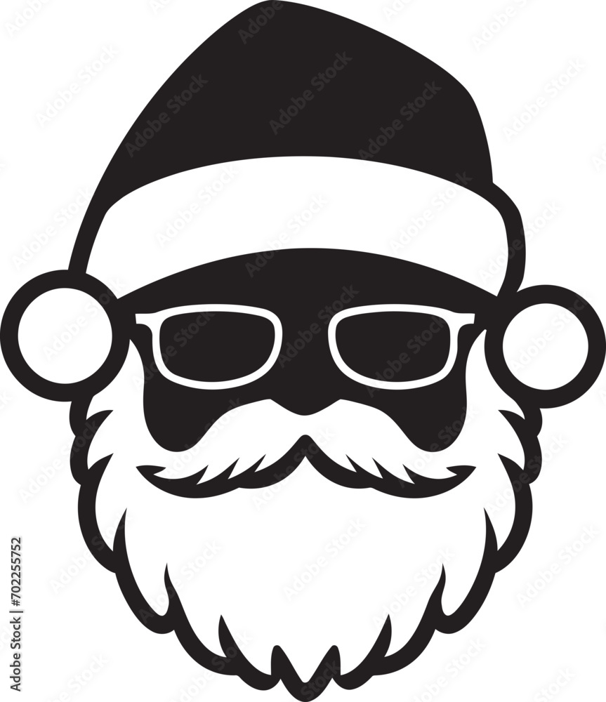 Chill Claus Vibe Black Santa Cool Vector Frosty St. Nick Charm Cool Vector Black