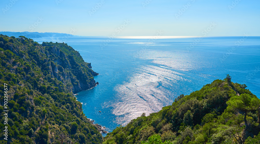 Hiking between Portofino, San Fruttuoso and Camogli in Italian Riviera in Liguria Hiking between Portofino, San Fruttuoso and Camogli in Italian Riviera in Liguria