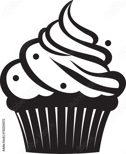 Foto Whipped Perfection Cupcake Icon Black Logo Delectable Joy Black Logo Vector Cupc