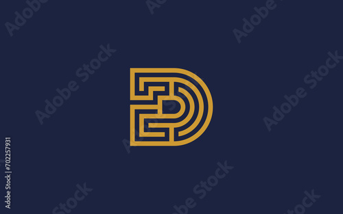 letter d with maze logo icon design vector design template inspiration