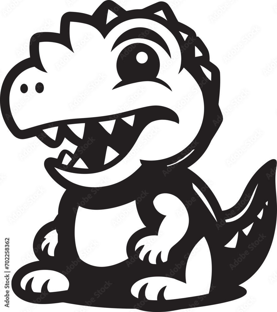 Cuddly Dino Charm Black Vector Design Dino Delightful Cute Black Icon Cuddly Dino Charm Black Vector Design Dino Delightful Cute Black Icon