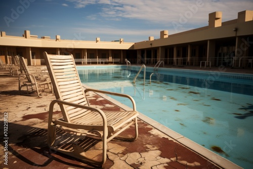Empty swimming Pool at an Abandoned Resort