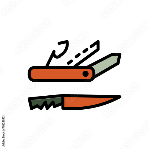 Army Camping Knife Filled Outline Icon