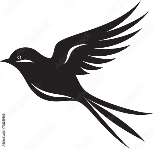 Chirpy Avian Elegance Cute Vector Bird Elegant Flight Fantasia Black Bird Icon