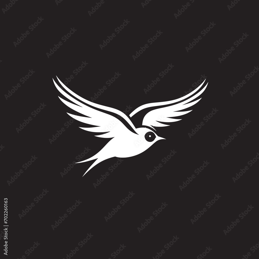 Obraz premium Elevated Euphoria Flying Bird Vector Airborne Charm Cute Black Logo Bird