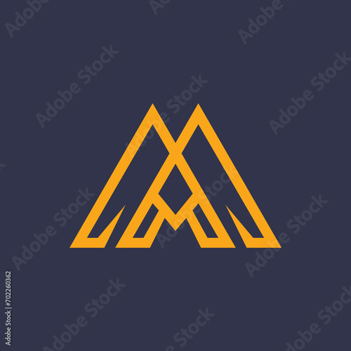 Geometric triangle unity abstract logo design. Technology business identity concept