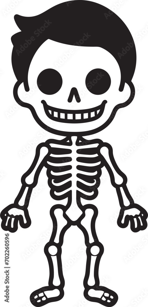 Enchanting Bone Formation Cute Logo Chirpy Skeleton Charm Full Body Icon Enchanting Bone Formation Cute Logo Chirpy Skeleton Charm Full Body Icon