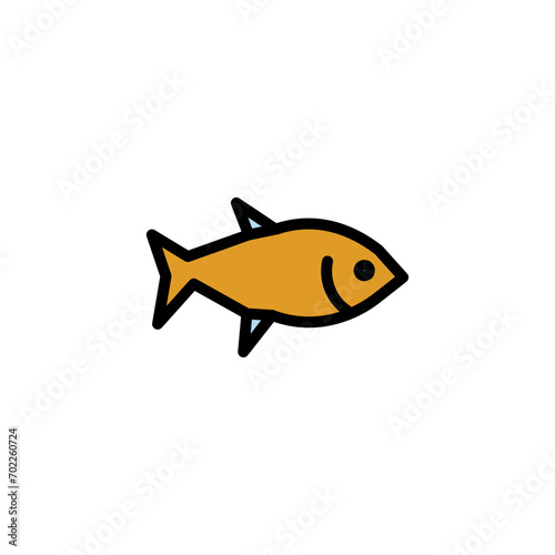 Fish Fishing Food Filled Outline Icon
