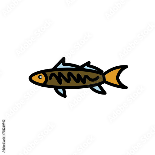 Fish Fishing Hook Filled Outline Icon