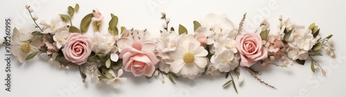 Plain spring background with minimalist floral elements, capturing delicate beauty. © Neuraldesign