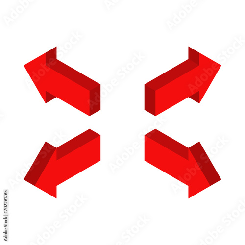 four arrow icon isometric design