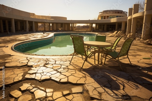 Empty Pool at an Abandoned Resort