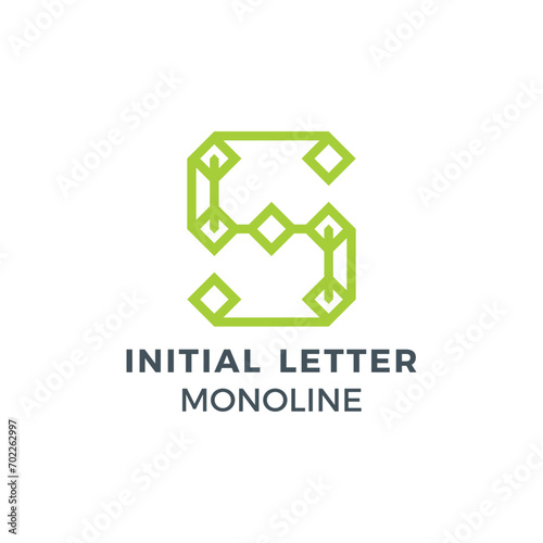 Initial Letter D Green Colour Mark Creative Logo