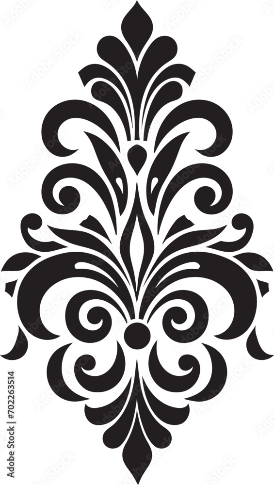 Classic Ornate Touch Logo Icon Graceful Adornment Black Element