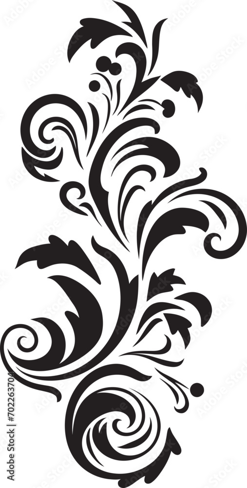 Chic Embellishments Decorative Icon Design Elegant Patterns Vector Black Emblem