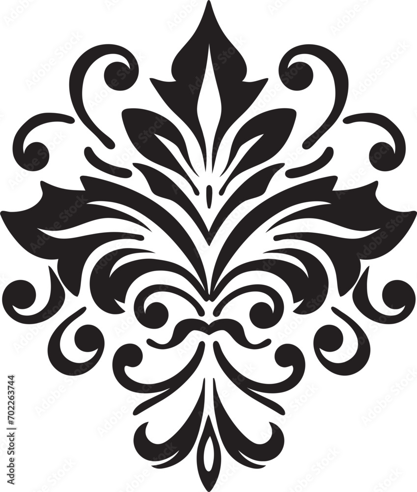 Detailed Ornamental Touch Vector Design Graceful Swirls Black Emblem Design