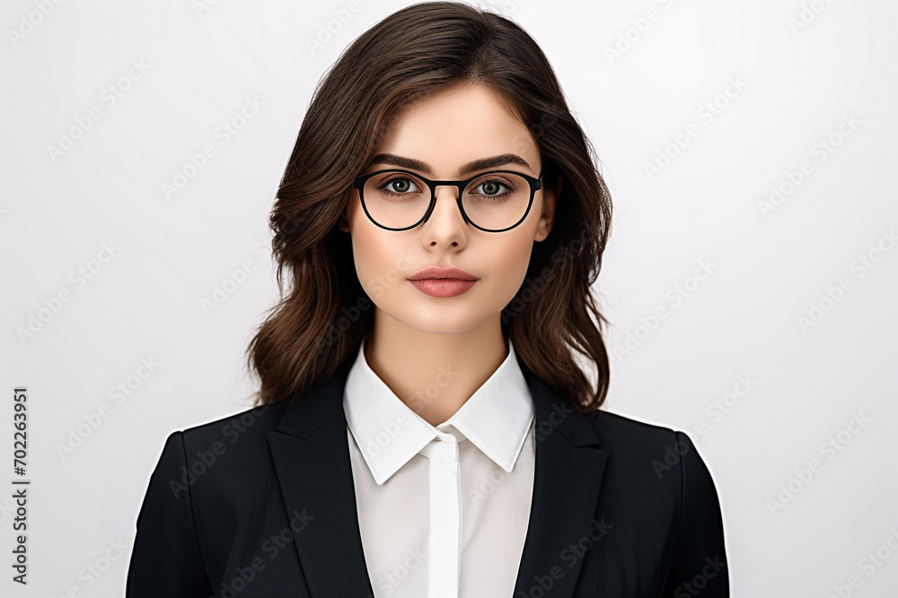 Female lawyer on white background. Woman lawyer portrait isolated on white background copy space for text. International Be Kind to Lawyers Day concept