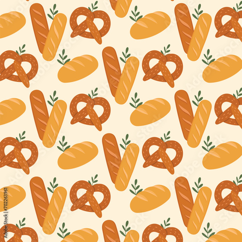 Bread and bakery vector design art. Cute icon of kinds of fresh tasty bread 