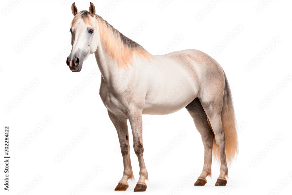 Elegant beige horse on a transparent background, png file