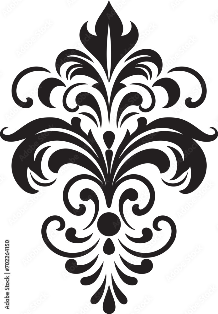 Minimalist Ornamental Grace Vector Logo Refined Sophistication Black Element Icon