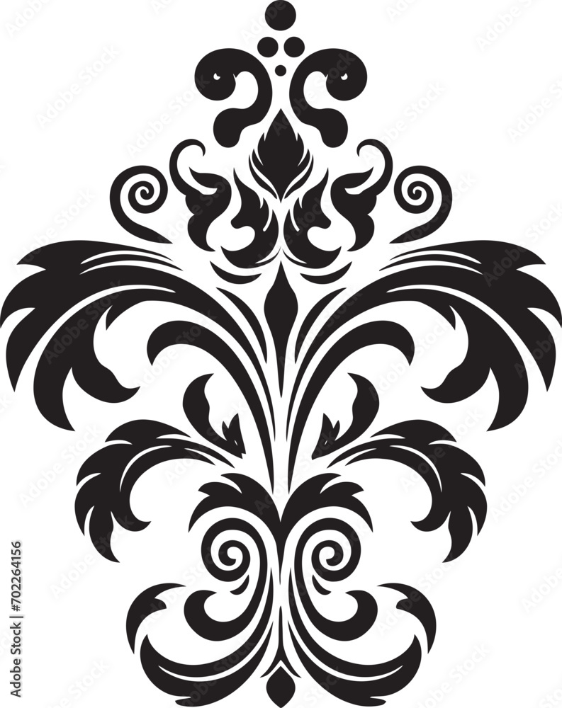 Minimalistic Elegance Black Logo Icon Refined Ornamental Touch Decorative Design