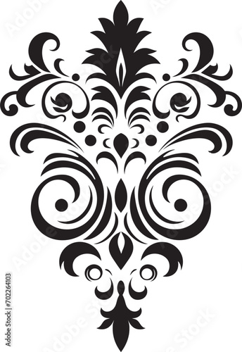 Minimalist Ornament Black Icon Design Delicate Flourish Decorative Vector