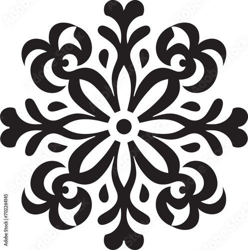 Graceful Decor Ornament Black Logo Icon Detailed Sophistication Vector Icon Design