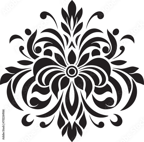Fototapeta Naklejka Na Ścianę i Meble -  Elegant Detailing Vector Element Icon Ornate Simplicity Black Decorative Logo