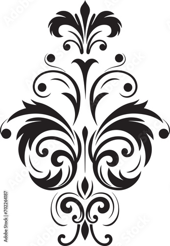 Ornate Simplicity Black Decorative Logo Delicate Embellishment Decorative Vector Icon