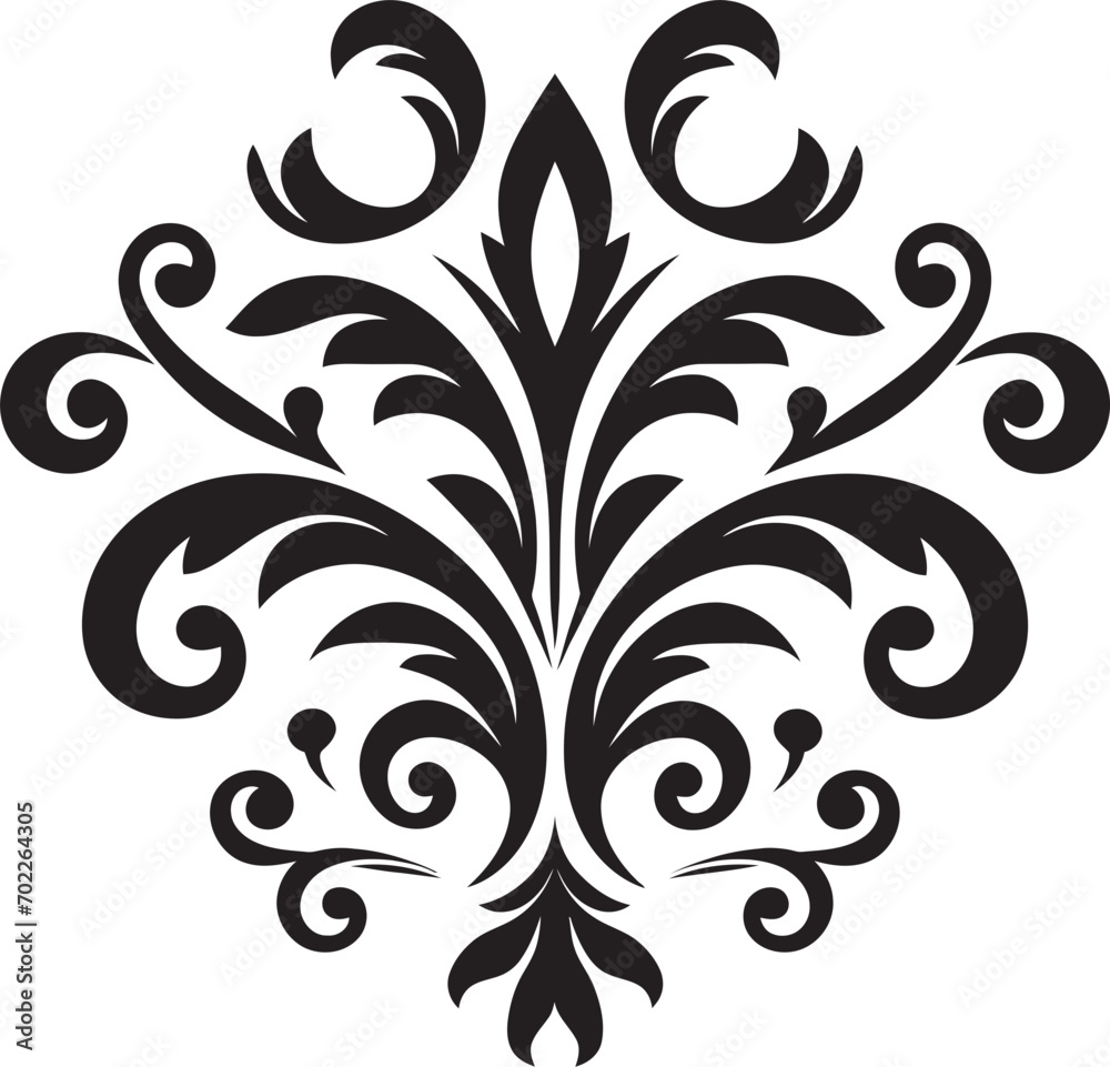 Detailed Sophistication Vector Design Icon Stylish Ornamental Touch Black Icon Design