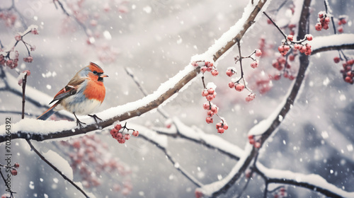 Sparrow Bird in the snow