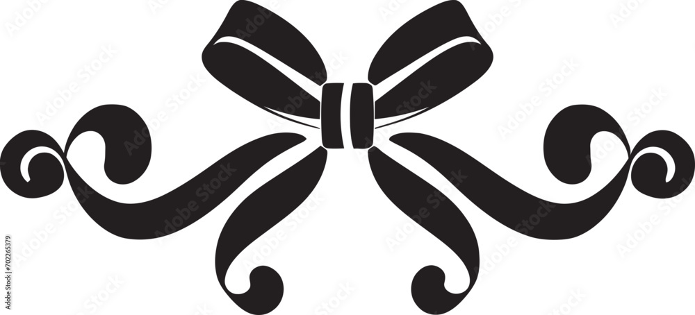 Chic Ribbon Intricacy Vector Element Design Elegant Ribbon Ornamentation Black Logo Icon Chic Ribbon Intricacy Vector Element Design Elegant Ribbon Ornamentation Black Logo Icon