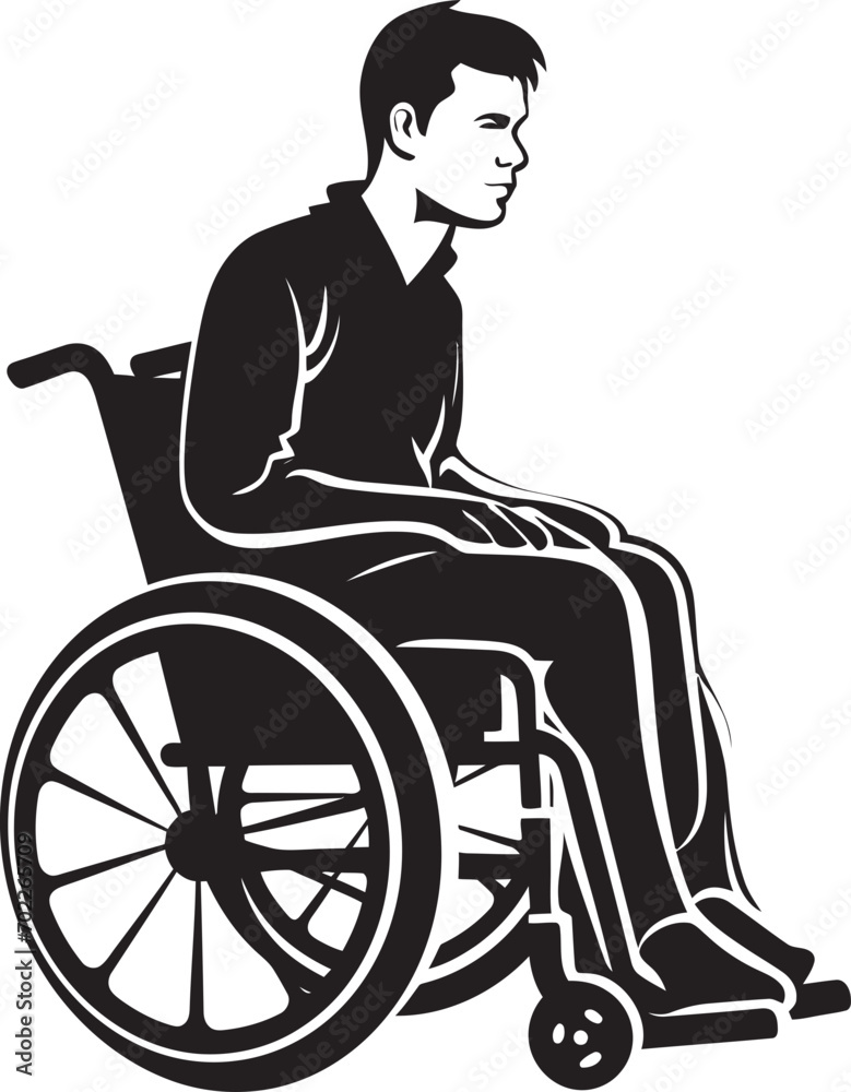 Diverse Mobility Disabled Emblem Inclusive Journey Black Icon Design Diverse Mobility Disabled Emblem Inclusive Journey Black Icon Design
