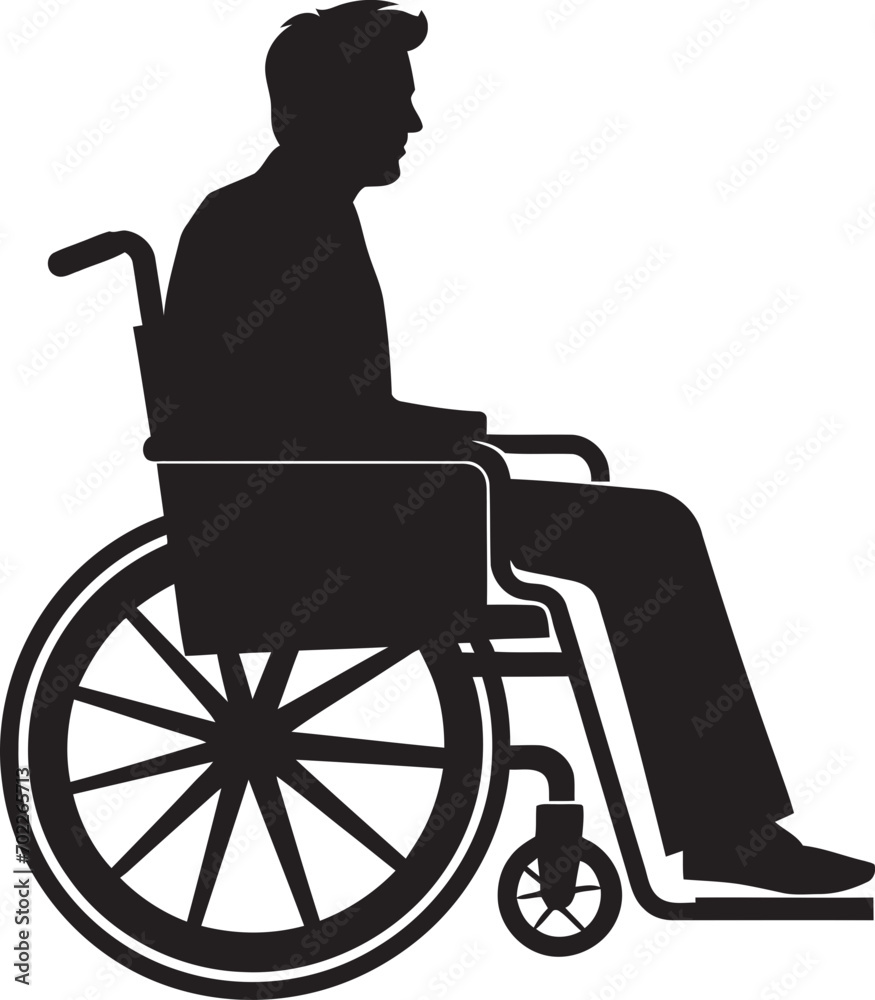 Inclusive Wheels Vector Black Icon Equality Roll Wheelchair Emblem Inclusive Wheels Vector Black Icon Equality Roll Wheelchair Emblem