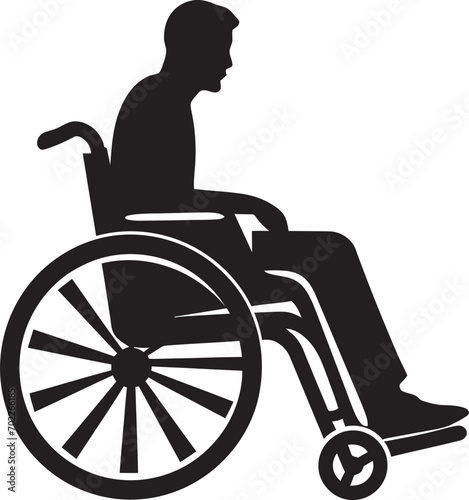Diverse Mobility Disabled Logo Emblem Inclusive Journey Black Vector Icon