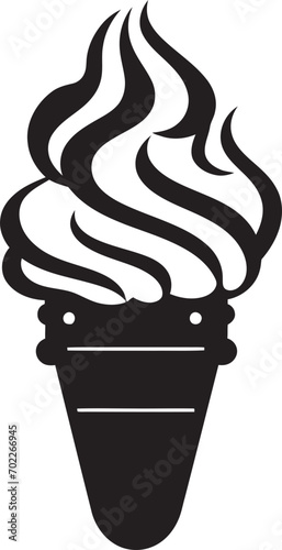 Scoopfuls of Delight Ice Cream Logo Icon Cool Cones Black Logo Ice Cream Emblem photo