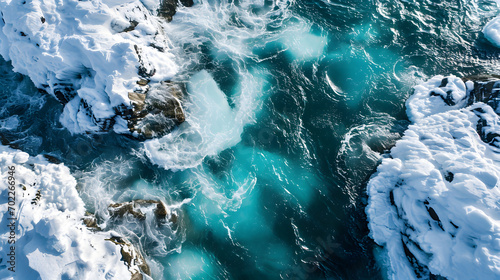 Aerial view of arctic ice in the ocean  Artificial Intelligence