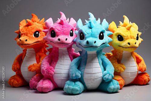 colourful 3D cute Dragon supersoft plush toy   photo