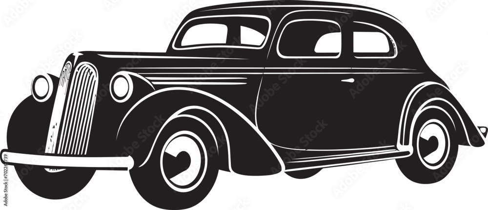 Elegant Journey Black Emblem Icon Vintage Reflections Car Logo Design