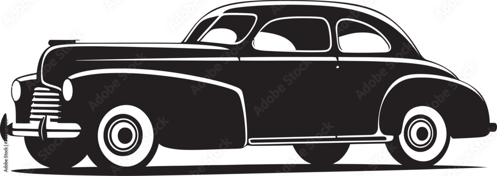 Vintage Glory Car Emblem Icon Legacy Journey Black Vintage Car