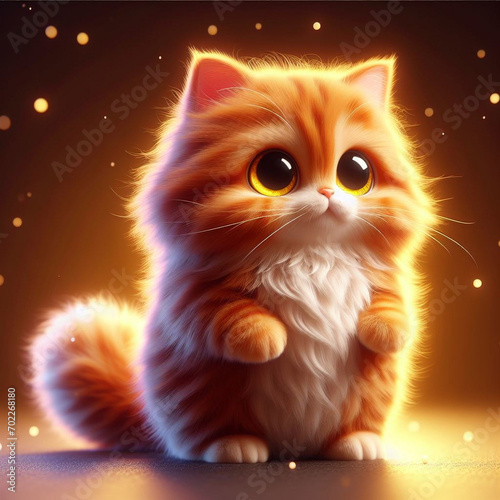 ginger cat 3d digital art  photo