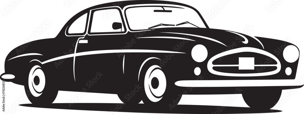 Retro Glory Black Emblem Design Heritage Wheels Vintage Car Logo