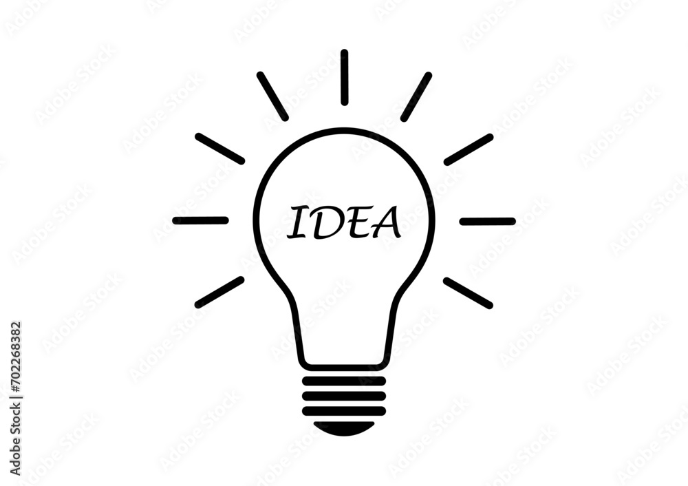 Light Bulb Icon Symbol with Idea Concept Isolated on White Background. Idea, Innovation, Inspiration and Creativity Concept. Vector Illustration. Light Bulb Icon Symbol with Idea Concept Isolated on White Background. Idea, Innovation, Inspiration and Creativity Concept. Vector Illustration.
