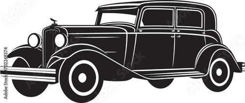 Retro Wheels Vintage Car Vector Old School Elegance Black Emblem