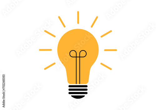 Light Bulb Icon Symbol with Idea Concept Isolated on White Background. Idea, Innovation, Inspiration and Creativity Concept. Vector Illustration.